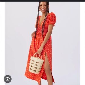 UO liliana side slit midi dress XS